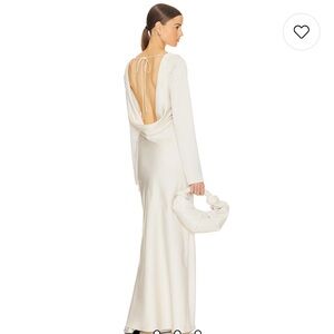 Helsa Angelica Backless Maxi Dress in Ivory